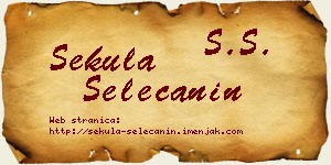 Sekula Selečanin vizit kartica
